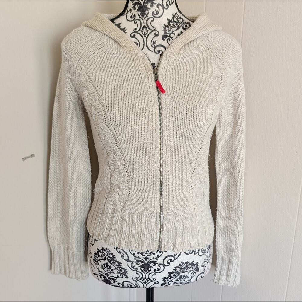 Anthro Sparrow Knit Cashmere Blend Zip Front Hooded Sweater